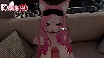 再生 あなたが私の猫娘の体中に射精している間、私は猿ぐつわをされ、目隠しされます!!!!